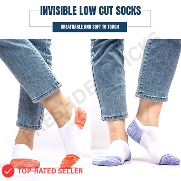 No Show Socks Anti-Slip Invisible Liner Athletic Sneaker Footies 6/8 Pairs - Picture 3 of 7